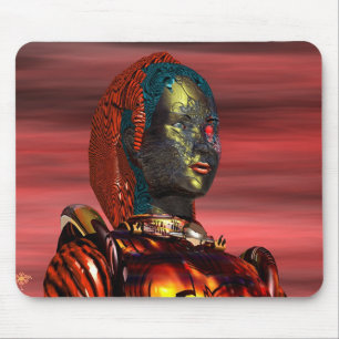 Mousepad ARES - PORTRATO CIBORG EM SUNSET Science Fiction