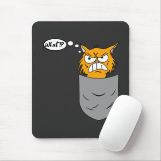 Mousepad ärgerliche Katze in Brusttasche