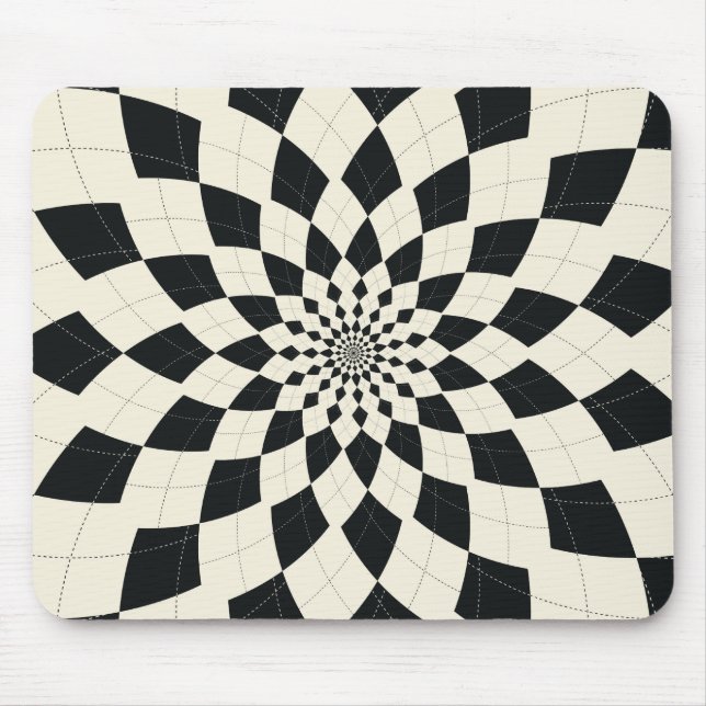 Mousepad Argyle estourou/flor - preto & branco (Frente)