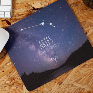 Mousepad Aries Constelação Zodiac Personalizada