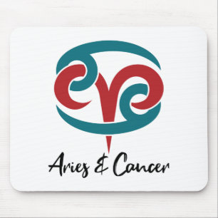 Mousepad Áries e Canceres Casal Zodiodótopo Horoscópio