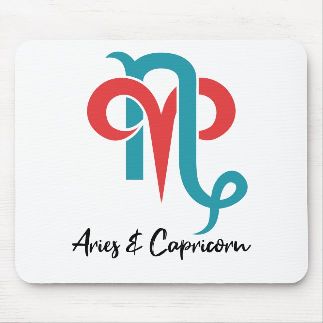 Mousepad Aries e Casais de Capricórnio Astrologia Zodiaca (Frente)