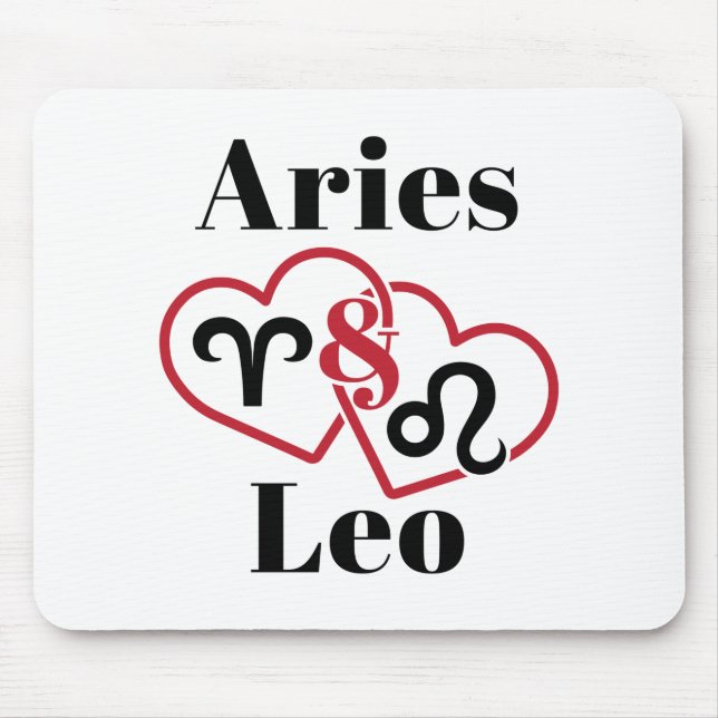 Mousepad Aries e Leo Casais Zodiac Horoscope (Frente)