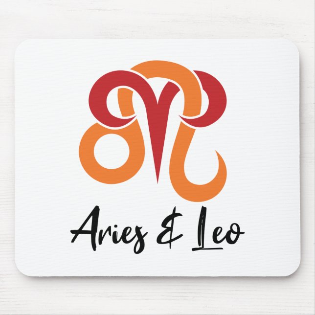 Mousepad Aries e Leo Zodiac Casais Horoscópio (Frente)