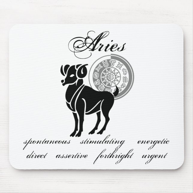Mousepad Aries personalizáveis traça o estilo grego Zodiac (Frente)
