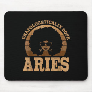 Mousepad Aries Queen Afro Hair Black Woman Sinal Zodiboso