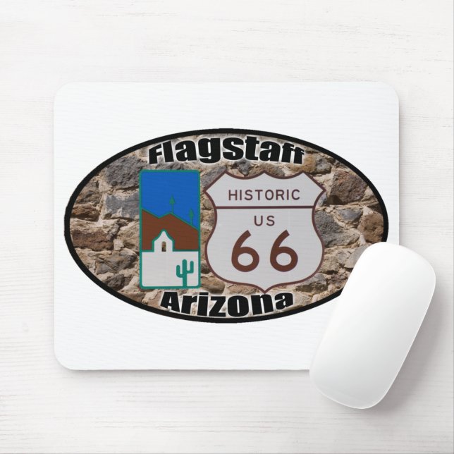 Mousepad Arizona histórica do Flagstaff da Rota 66 dos EUA (Com mouse)