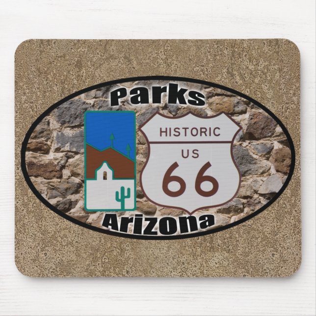 Mousepad Arizona histórica dos parques da rota 66 dos E.U. (Frente)