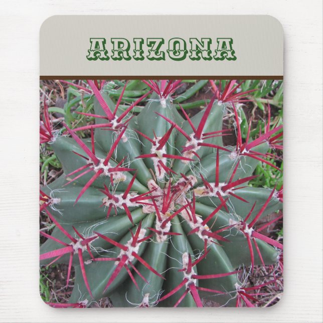Mousepad Arizona Vermelho Cactus, Planta do Deserto do Sul (Frente)