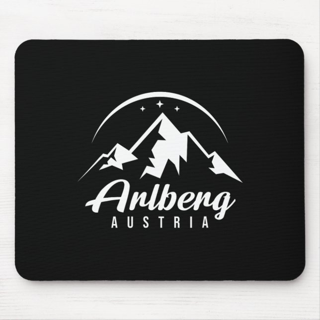 Mousepad Arlberg Áustria Ski Resort Skibome Snowboard Sou (Frente)