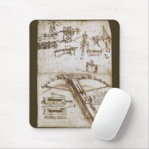 Mousepad Arma de besta gigante esboço de Leonardo da Vinci
