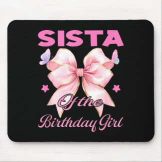 Mousepad Armação de laço rosa coquete para aniversariante i