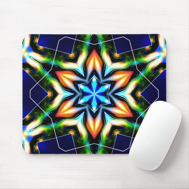 Mousepad Armadura metálica de cracking de estrelas ou flore (Com mouse)