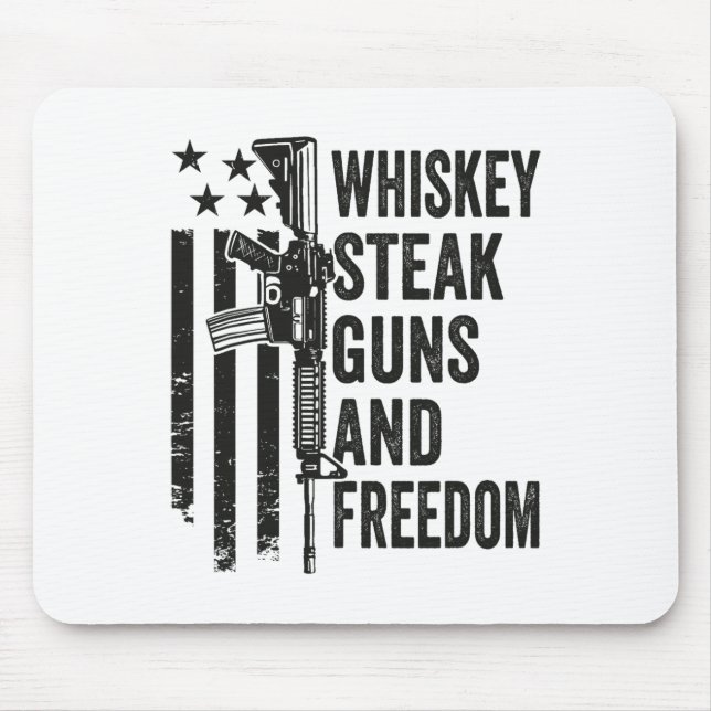 Mousepad Armas E Liberdade De Whiskey Steak - Gri De Churra (Frente)