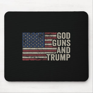 Mousepad Armas e Trump - Pro God Gun Funny Republican Usa