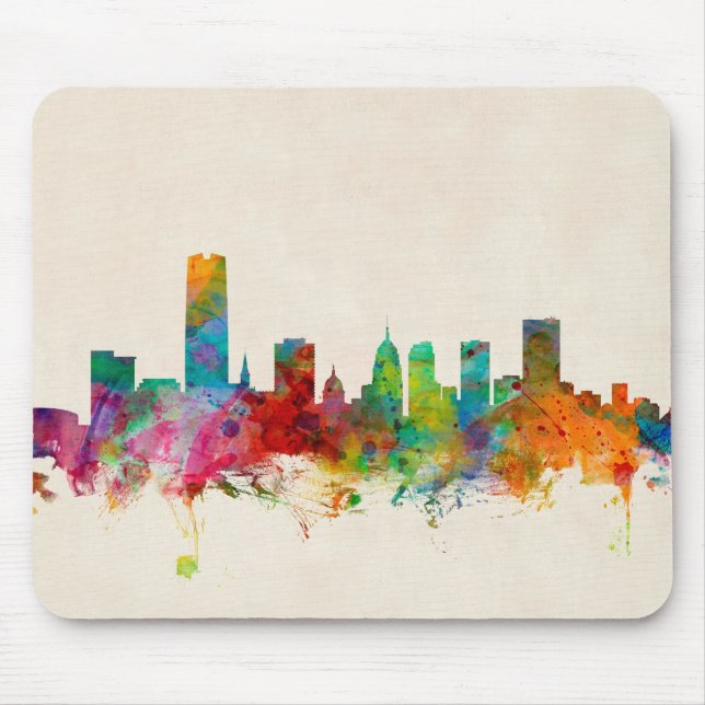 Mousepad Arquitectura da cidade da skyline do Oklahoma City (Frente)