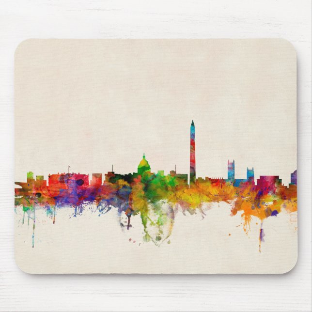 Mousepad Arquitectura da cidade da skyline do Washington DC (Frente)