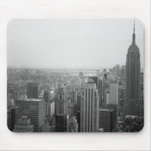 Mousepad Arquitectura da cidade preto e branco da skyline