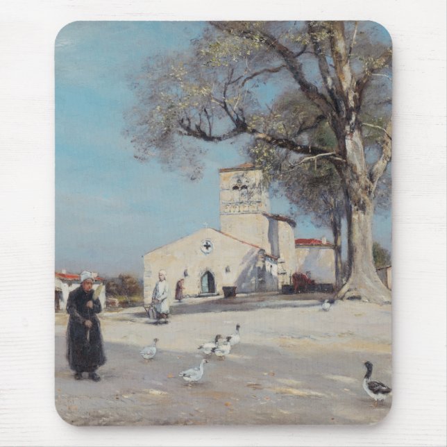 Mousepad Arquitetura de Aldeia Paisagem da Bretanha (Frente)