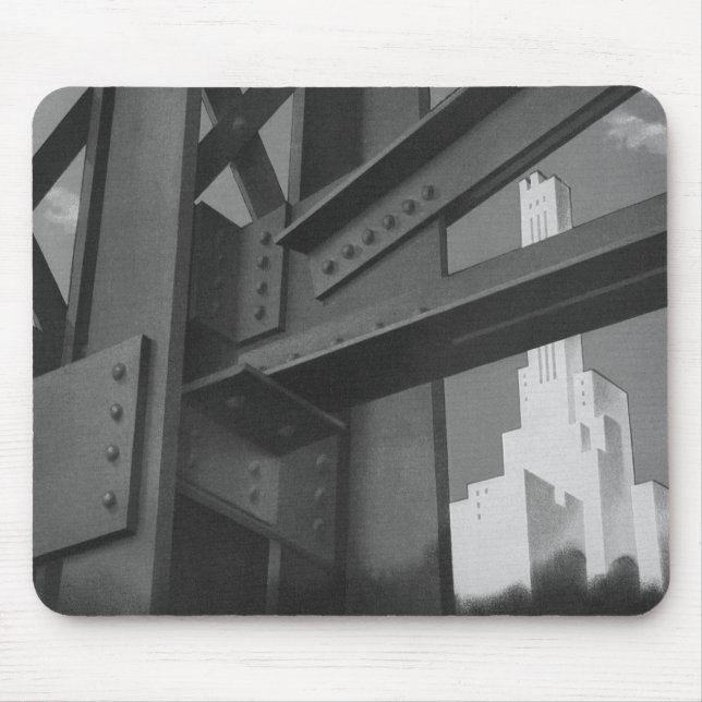 Mousepad Arquitetura de arranha-céus da Vintage Steel Const (Frente)