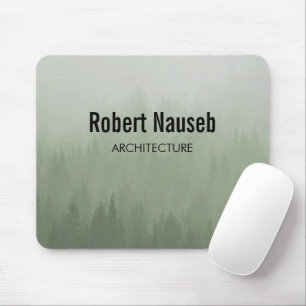 Mousepad Arquitetura de floresta de nevoeiro cinza