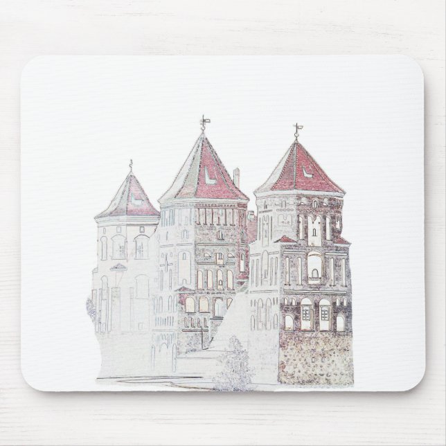 Mousepad Arquitetura do Castelo Mir da Bielorrússia (Frente)