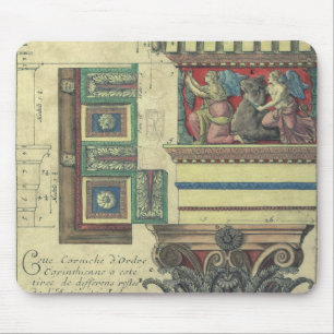 Mousepad Arquitetura Vintage, Coluna com Moldura de Cornija