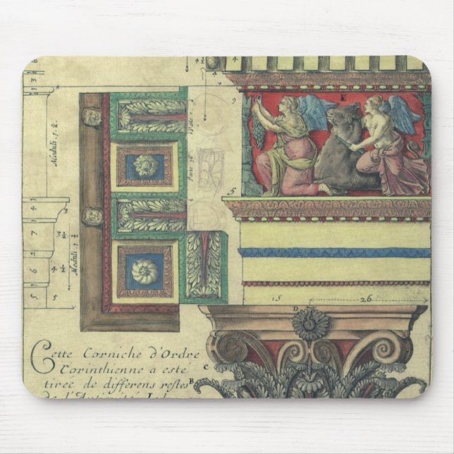 Mousepad Arquitetura Vintage, Coluna com Moldura de Cornija (Frente)