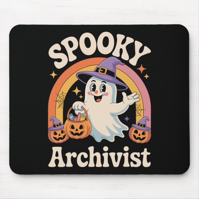 Mousepad Arquivista Cute Ghost Pumpkin Archives Hallo (Frente)