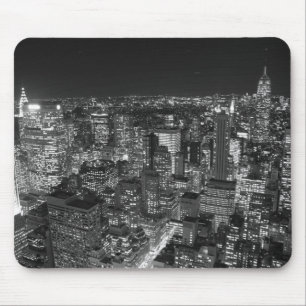 Mousepad Arranha-céus de Nova York, preto e branco