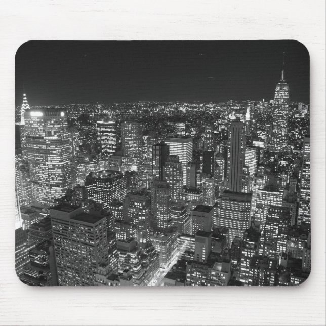 Mousepad Arranha-céus de Nova York, preto e branco (Frente)