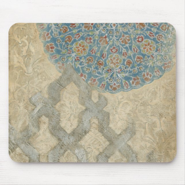 Mousepad Arranjo Floral Decortivo De Tapeçaria De Prata (Frente)