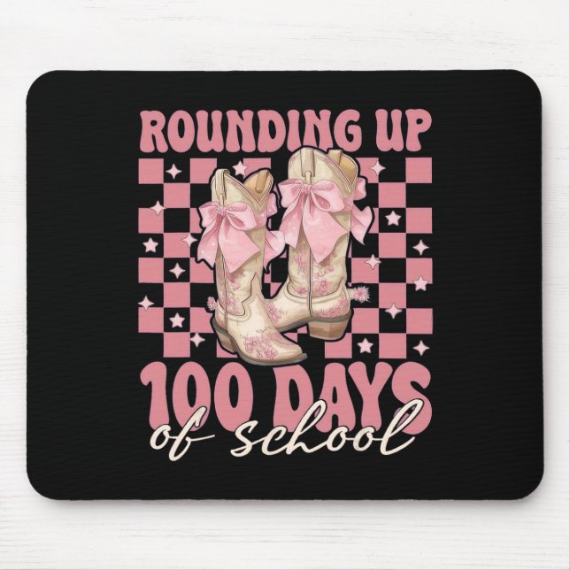 Mousepad Arredondando 100 Dias De Escola Laço Cor-de-rosa C (Frente)