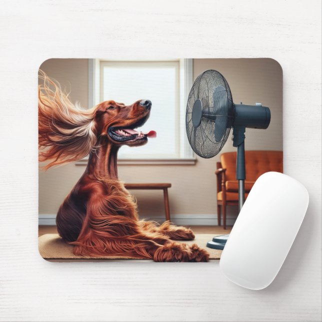 Mousepad Arrefecimento irlandês na frente de um ventilador (Com mouse)