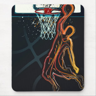 Mousepad Arremesso de enterrada de basquete moderno urbano
