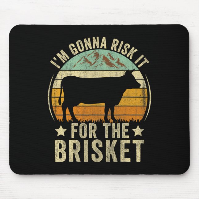 Mousepad Arriscar Pelo Brisket Frase Engraçada Churrasco BB (Frente)
