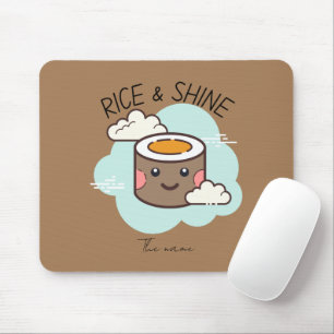 Mousepad Arroz e brilho, gato sushi
