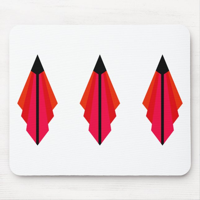Mousepad Art Deco Padrão 3 em Vermelho (Frente)