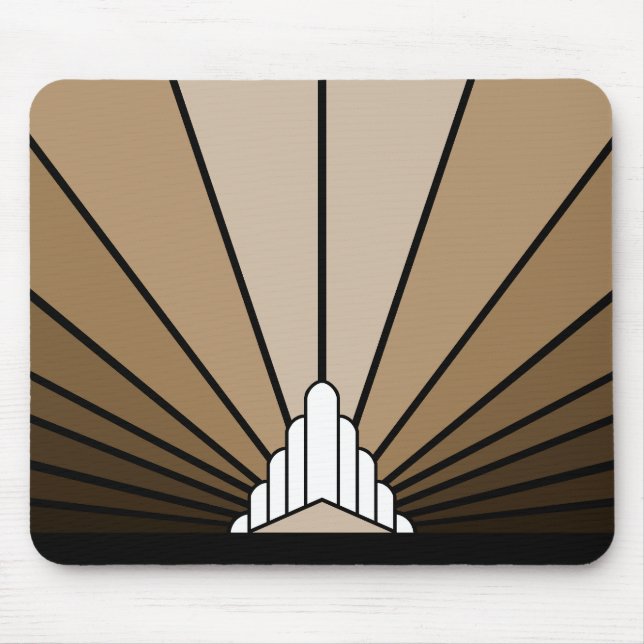 Mousepad Art deco sun em bronzeado (Frente)