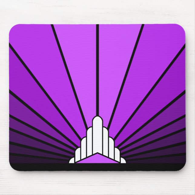 Mousepad Art deco sun em roxo (Frente)