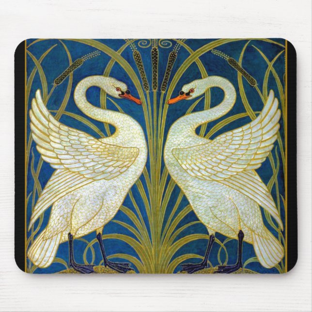 Mousepad Art Deco Swans (Frente)