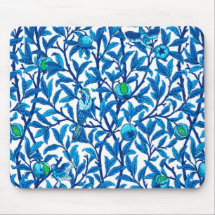Mousepad Art Nouveau Bird e Pomegranato, Cobalt Blue