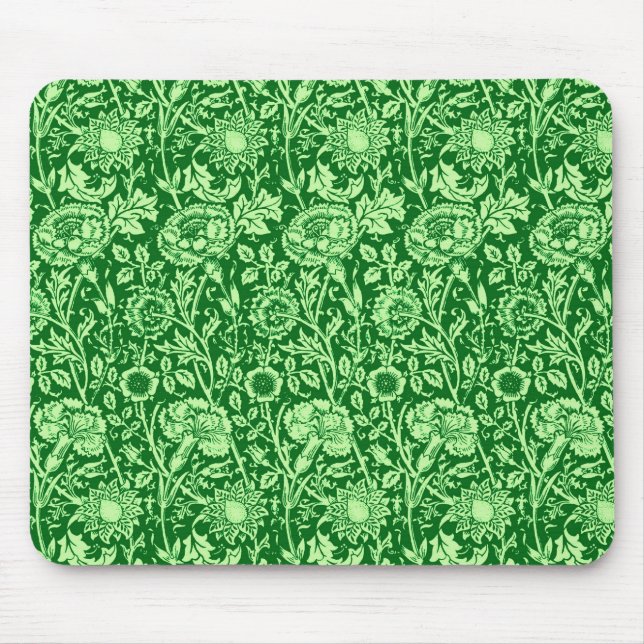 Mousepad Art Nouveau Carnação Damask, Emerald Green (Frente)