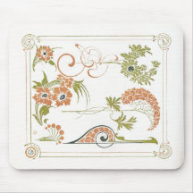 Art nouveau Mucha abstrato floral verde