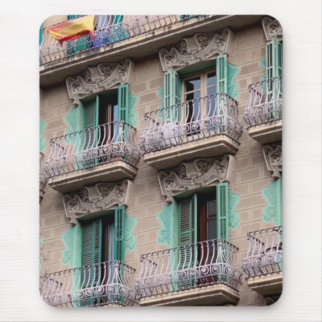 Mousepad Art Nouveau Windows - Barcelona, Espanha (Frente)
