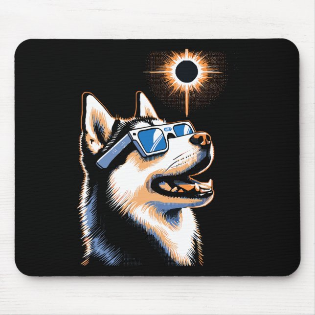 Mousepad Art Solar Eclipse Rouco Cachorro Vestindo Óculos E (Frente)