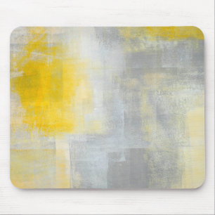 Mousepad Arte abstracta cinzenta e amarela do "silêncio"