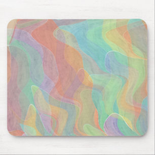 Mousepad Arte Abstrata Aquarela Multicolorida em Pastel