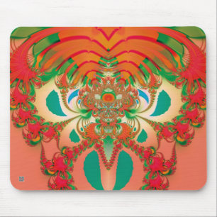 Mousepad Arte Abstrata Coruja Vermelha