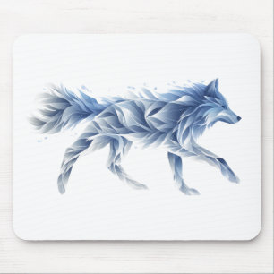 Mousepad Arte Abstrata de Lobo: Ilustração Geométrica de An